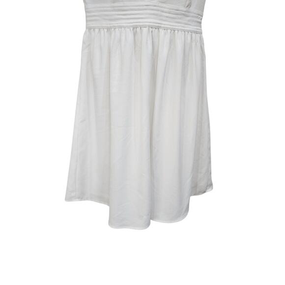 Maison Jules Sleeveless Split Neck Fit & Flare Dress Side Zip White Size Medium - Picture 6 of 10